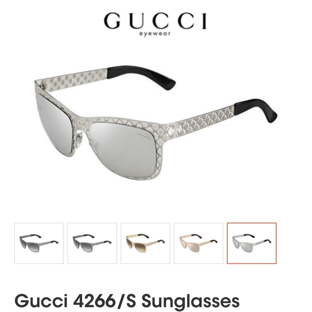 Gucci Silver and Black Sunglasses